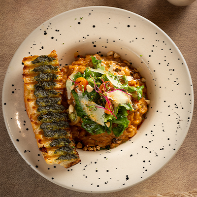 Sundried Tomato Peanut Pesto Risotto